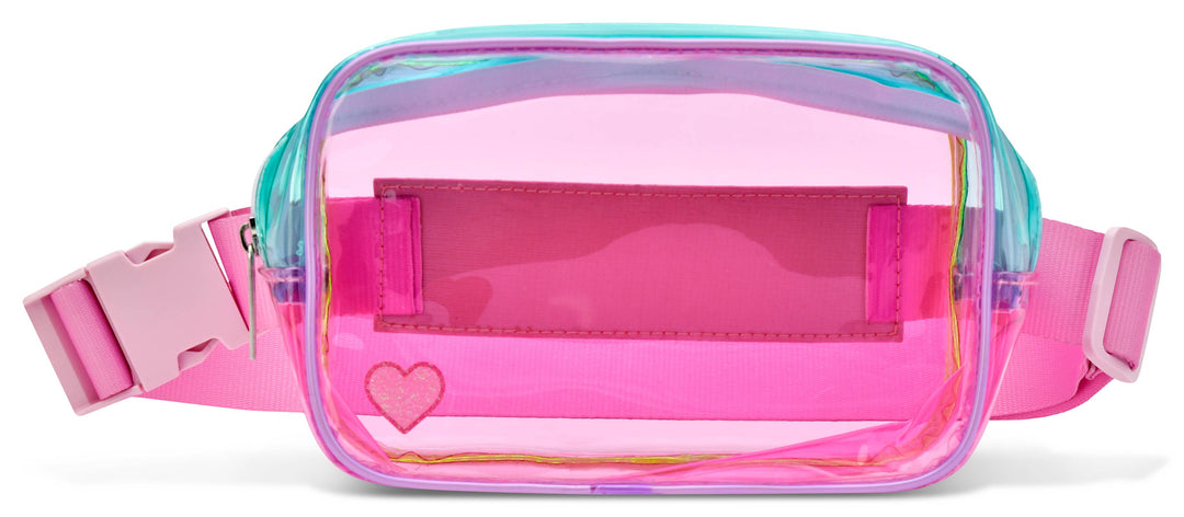Color Block Clear Belt Bag