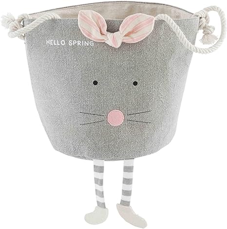 Gray Bunny Canvas Bucket