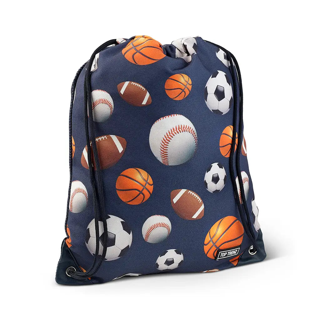 Navy Sports Drawstring Sling Bag