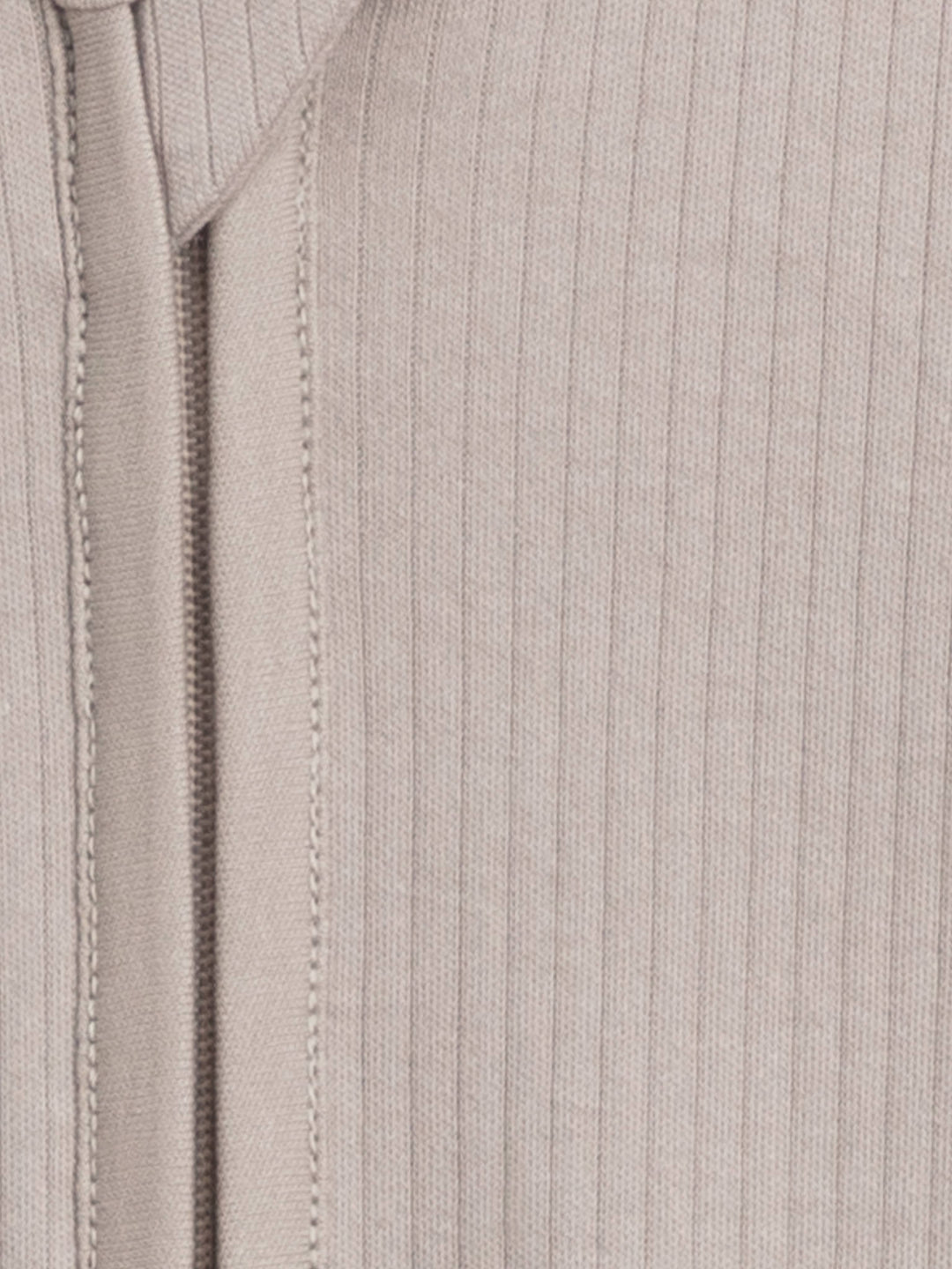 Organic Baby Ribbed Zipper Sleeper in Dove