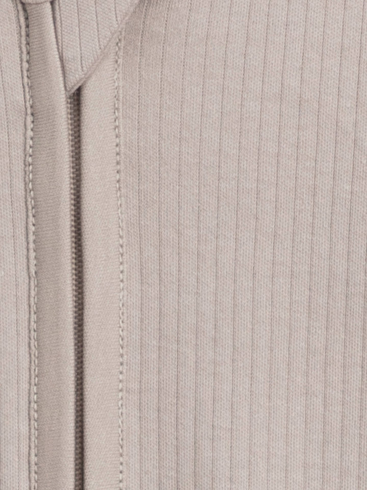 Organic Baby Ribbed Zipper Sleeper in Dove