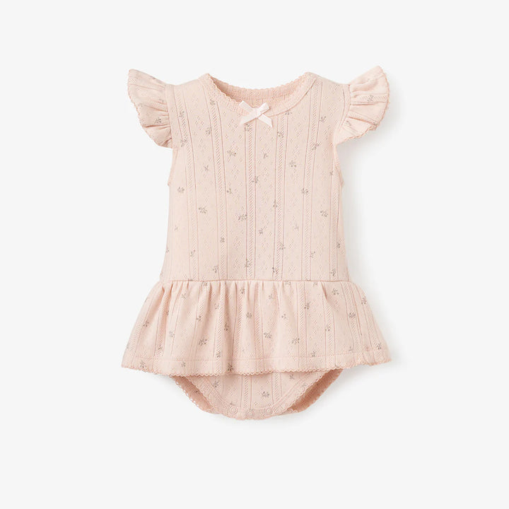 Baby Bubble Romper Floral Ruffle by Elegant Baby