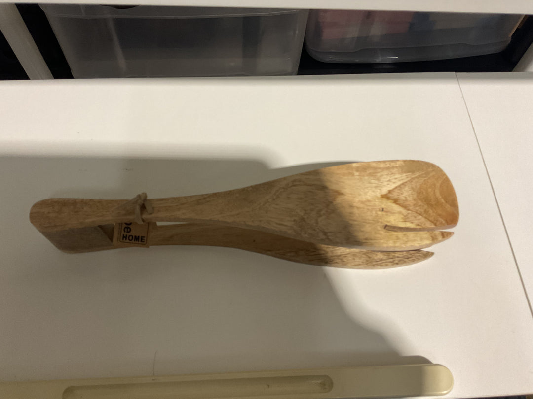 Whale Tongs Mango Wood