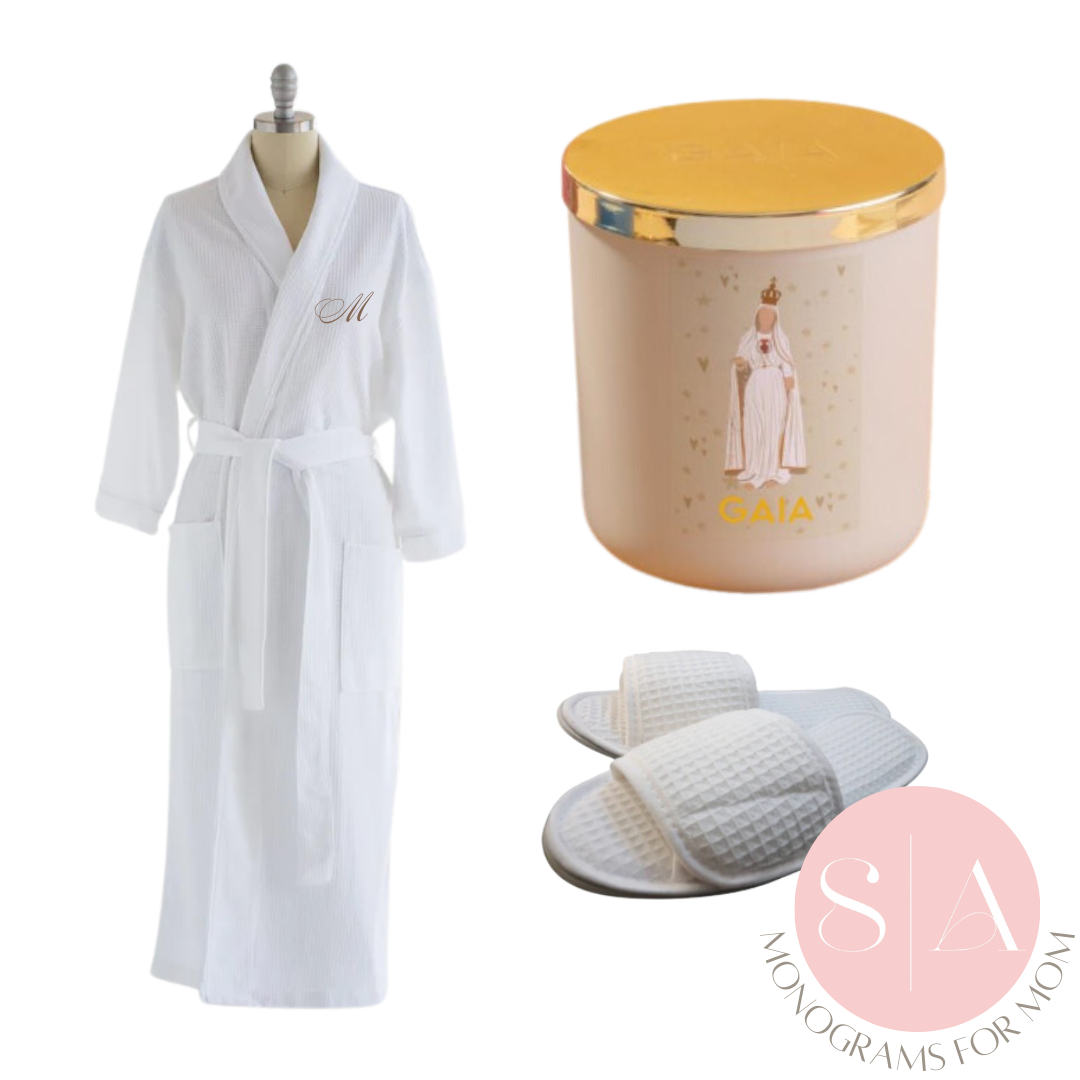 Rest and Relaxation Gift Set in White Monograms for Moms Collection