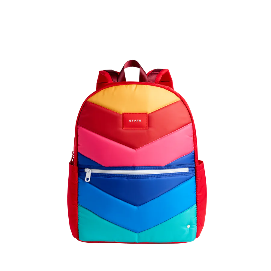 chevron leather backpack Rainbow Chevron Kane Double Pocket Large Backpack – Stitching Around Collections