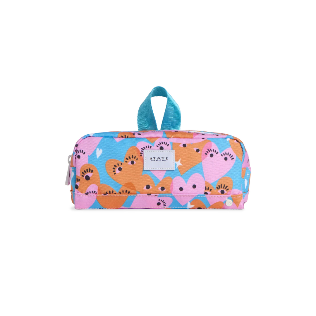 Clinton Pencil Case in Hearts by State