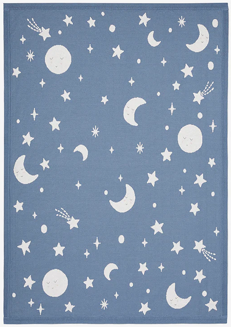Slate Celestial Knit Baby Blanket
