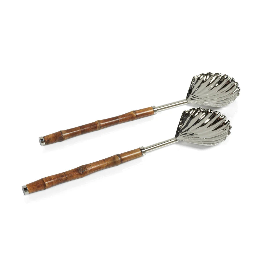 THE COLONY BAMBOO AND NICKEL SERVER SET
