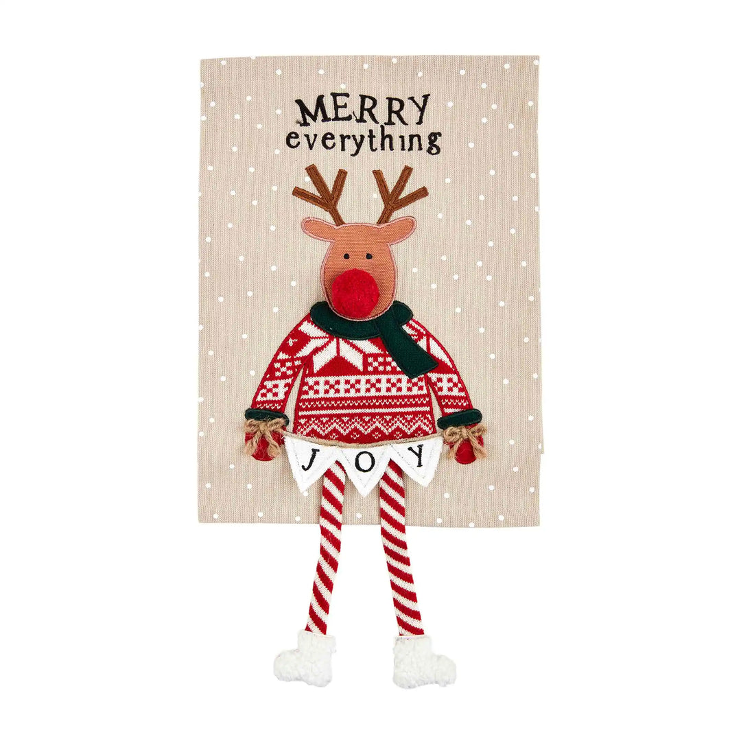 REINDEER CHRISTMAS DANGLE LEG TOWEL by Mud Pie