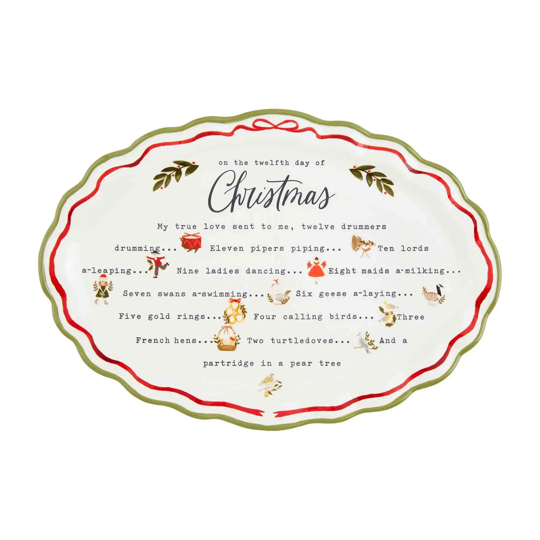 Twelve Days of Christmas Tray/Platter by Mud Pie