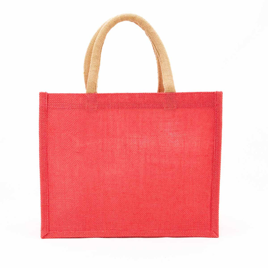 Jute Gift Tote in Coral