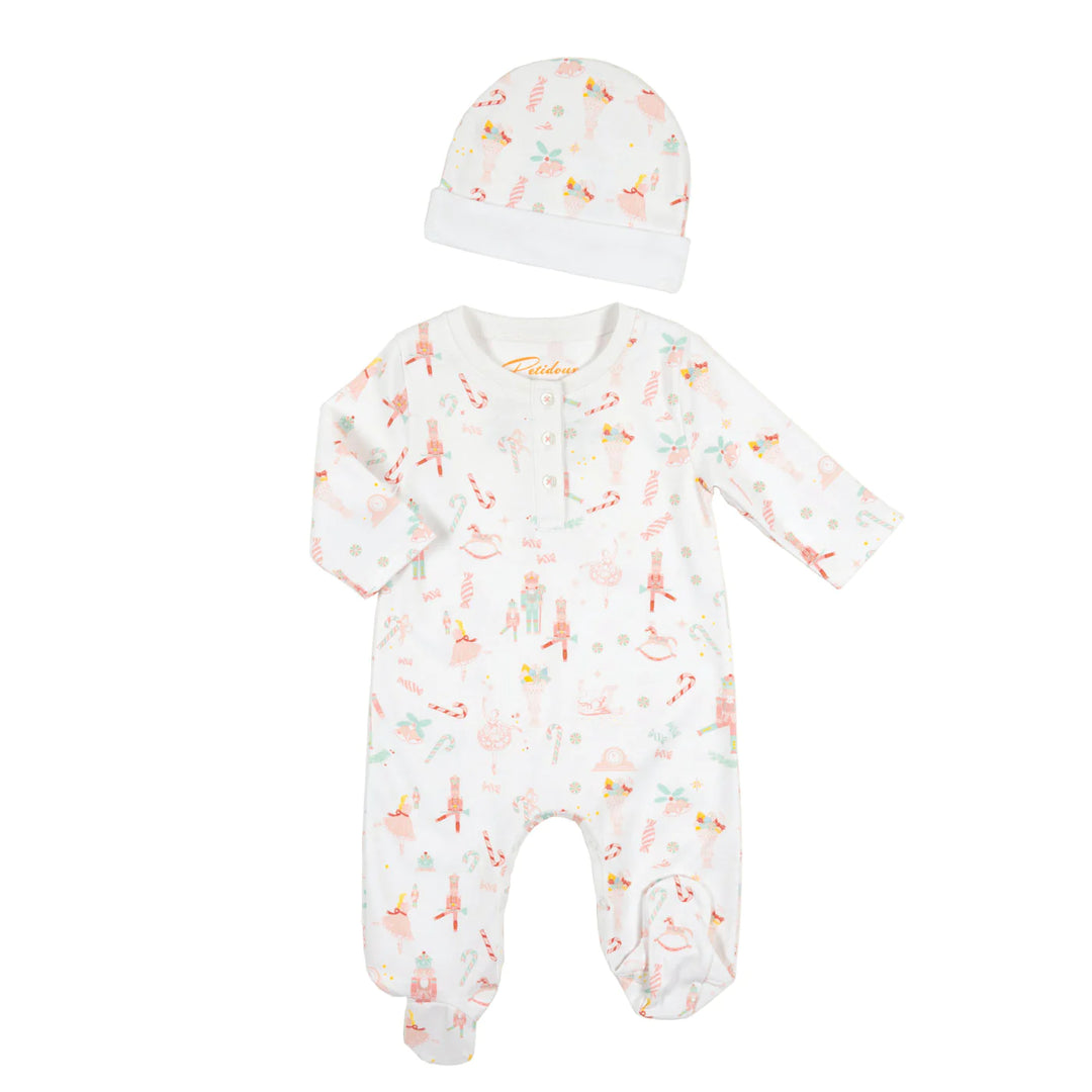 "Clara and the Sugar Plum Fairy Nutcracker" Onesie & Hat Pajama