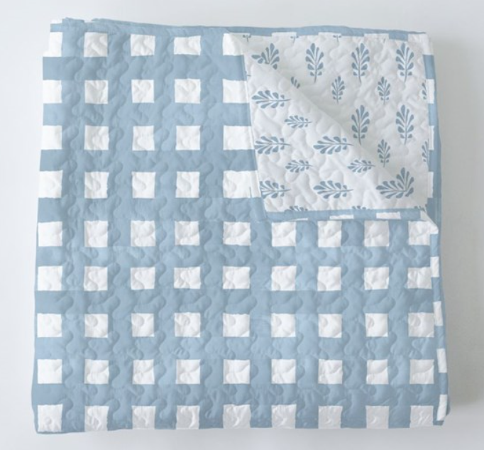 Ellie Plaid Baby Blanket in Baby Blue