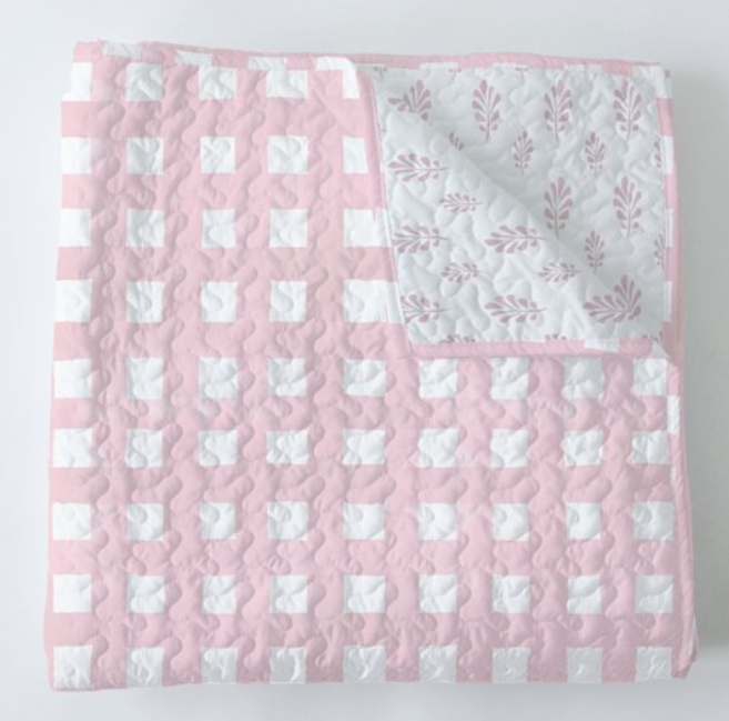 Ellie Plaid Baby Blanket in Pink