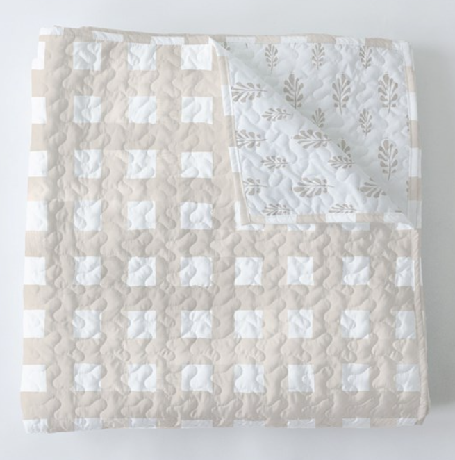 Ellie Plaid Linen Baby Blanket