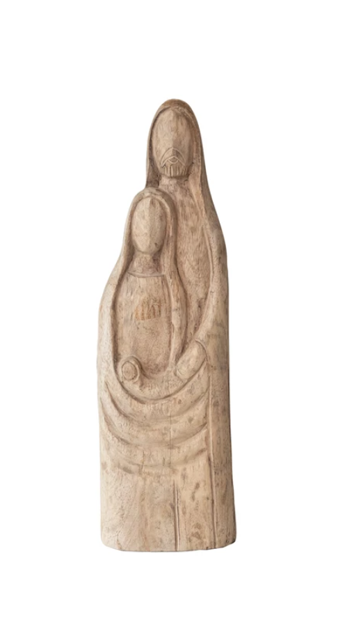 Hand-Carved Mango Wood Holy Family