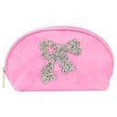 GLITTER BOW OVAL COSMETIC BAG