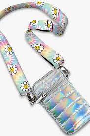 Iridescent Puffer Cell Bag Pastel Daisy Strap