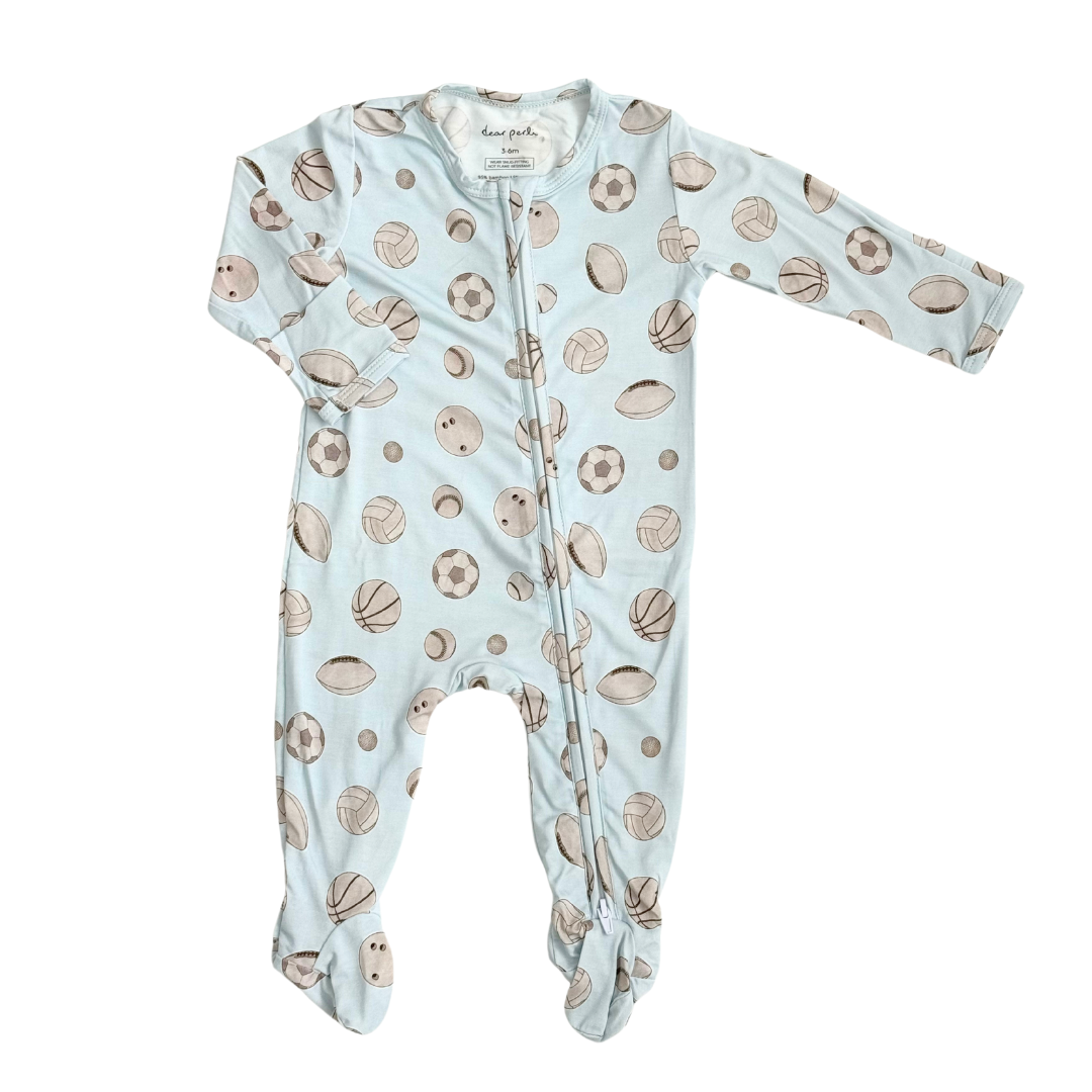 Bamboo Baby Zippered Footie Onesie - Baby Ballers