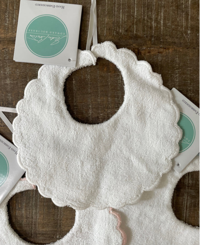 Edward Boutross Scalloped Terry Baby Bib