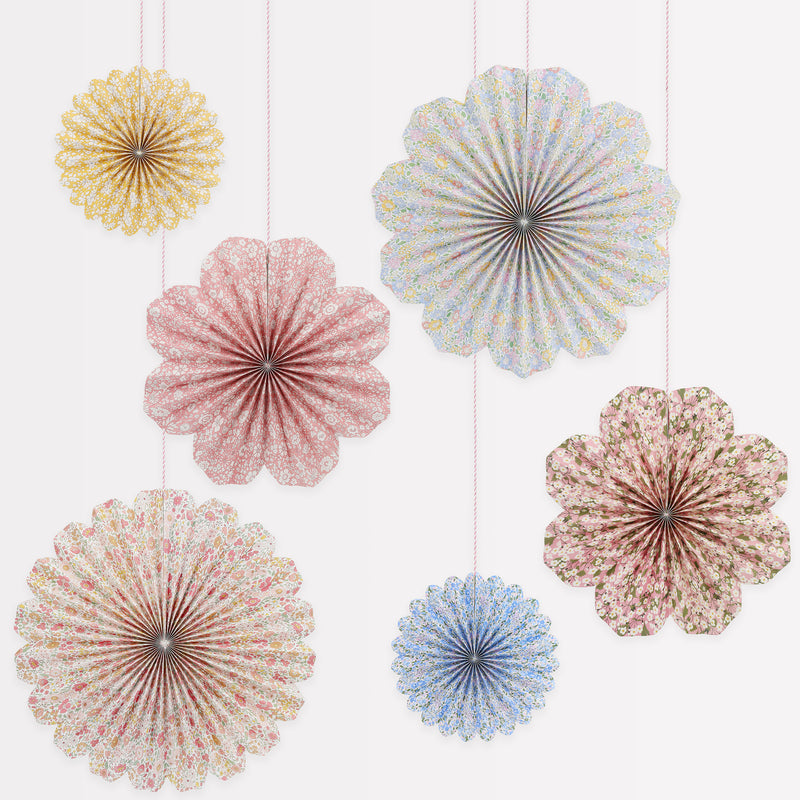 Meri Meri x Liberty Paper Pinwheel Decorations (x 6)