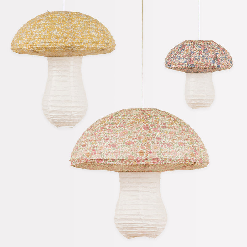 Meri Meri x Liberty Mushroom Lanterns (x 3)