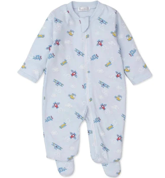 Kissy Kissy Blue Airplane Footie