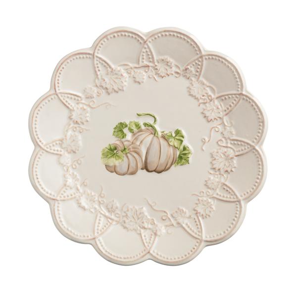 WHT PUMPKIN GATHER SALAD PLATE