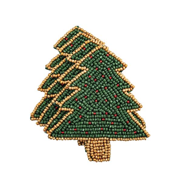 XMAS TREE BEADED COASTER SET