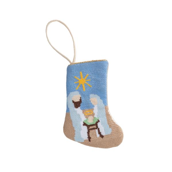 NATIVITY NEEDLEPOINT STOCKING