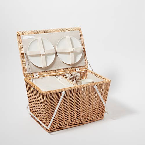 Large Picnic Basket Cooler Natural