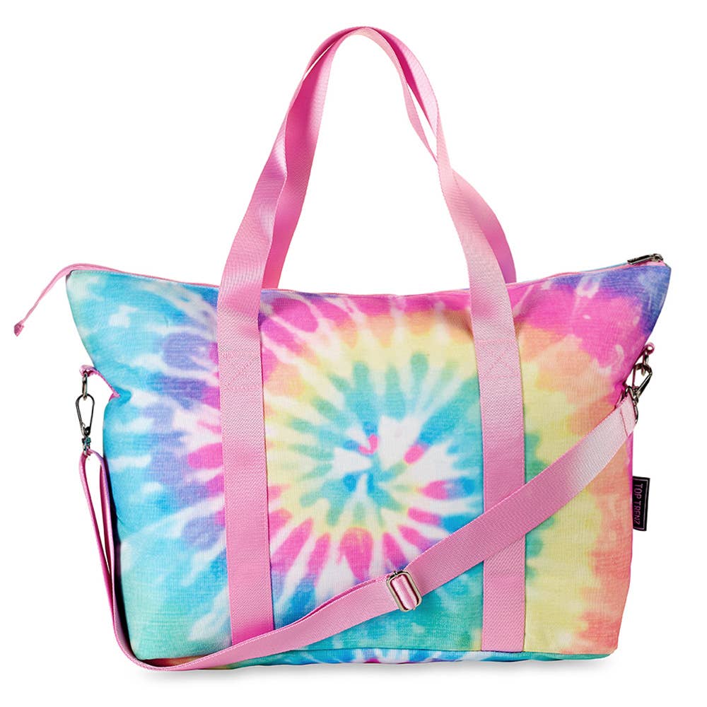 Pastel Delight Tie-Dye Canvas Tote Bag