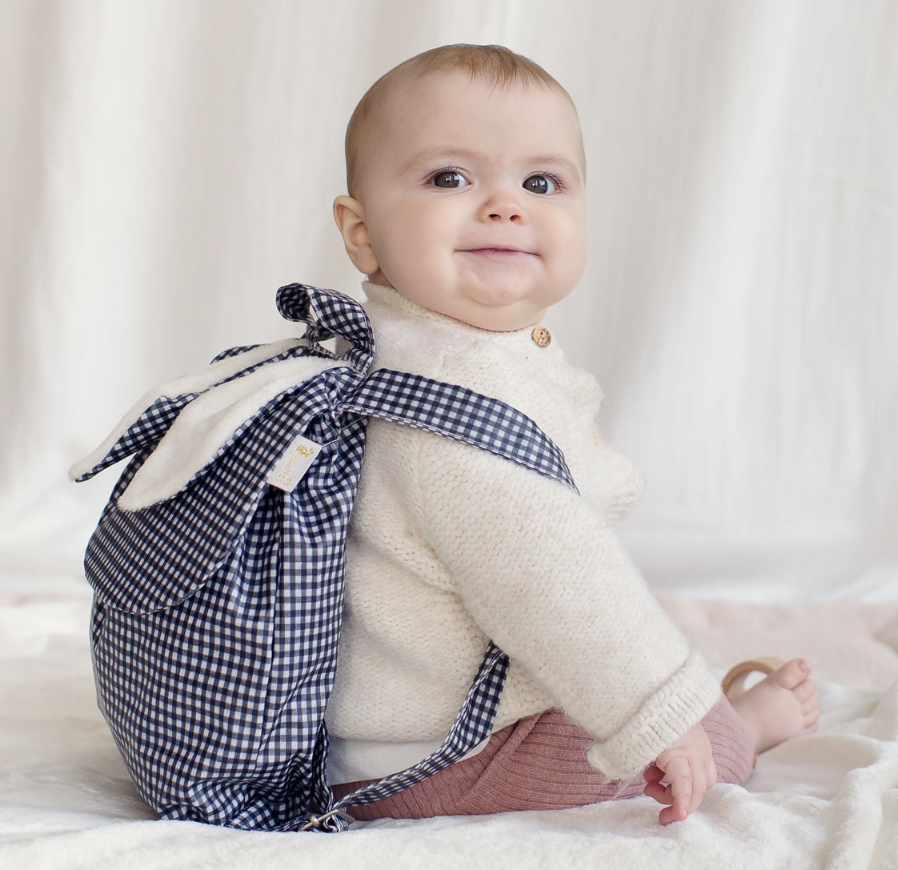 Sac à dos lapinou enduit vichy marine