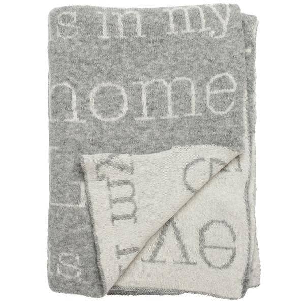 Love is in My Home Wool knit Throw