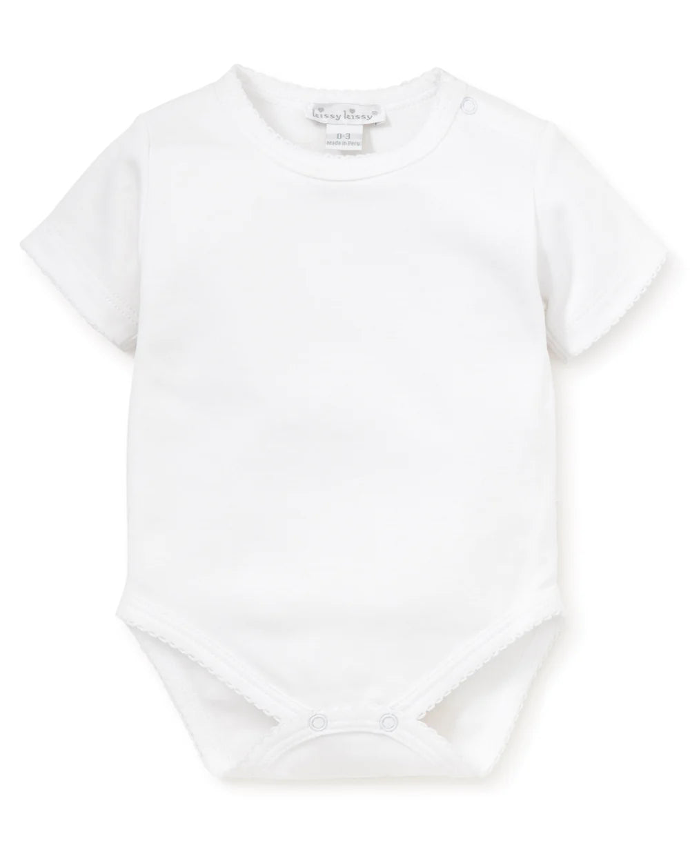 Kissy Kissy Basic White Trim Short Sleeve Bodysuit
