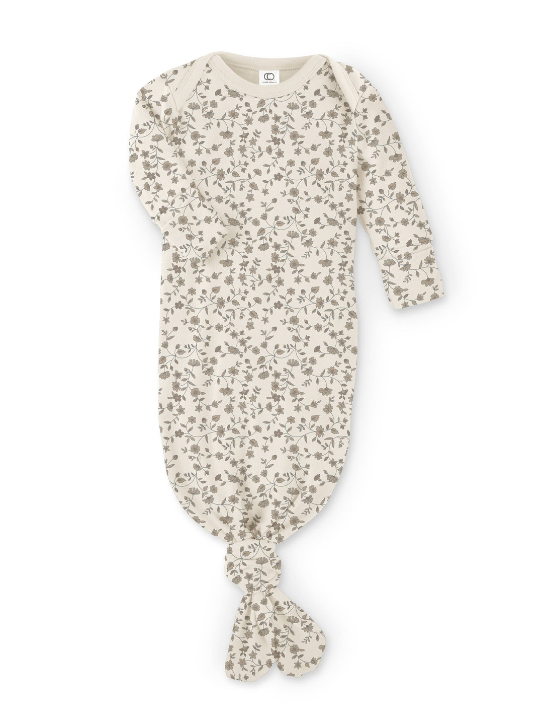 Organic Cotton Landry Infant Gown - Pip Vine / Truffle