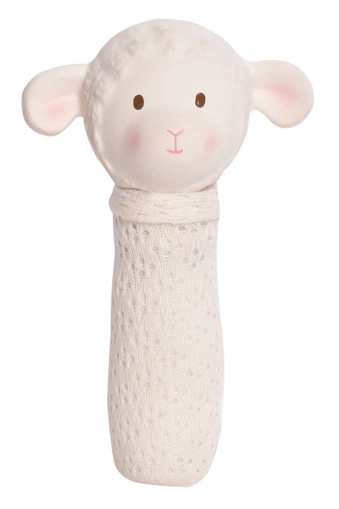 Bahbah the Lamb Baby Squeaker w/ Natural Rubber Teether Head