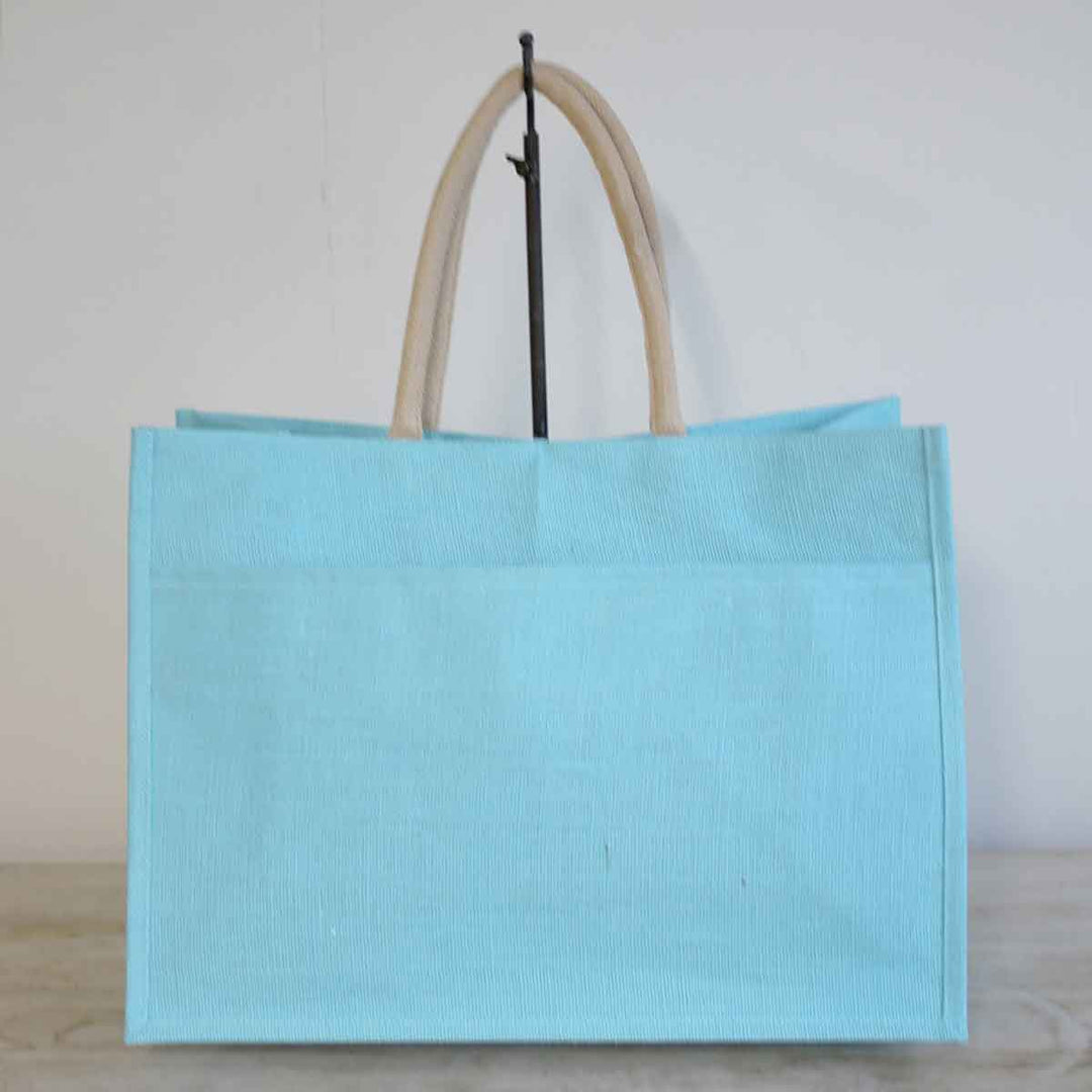 Jute Pocket Tote Aruba Blue by The Royal Standard