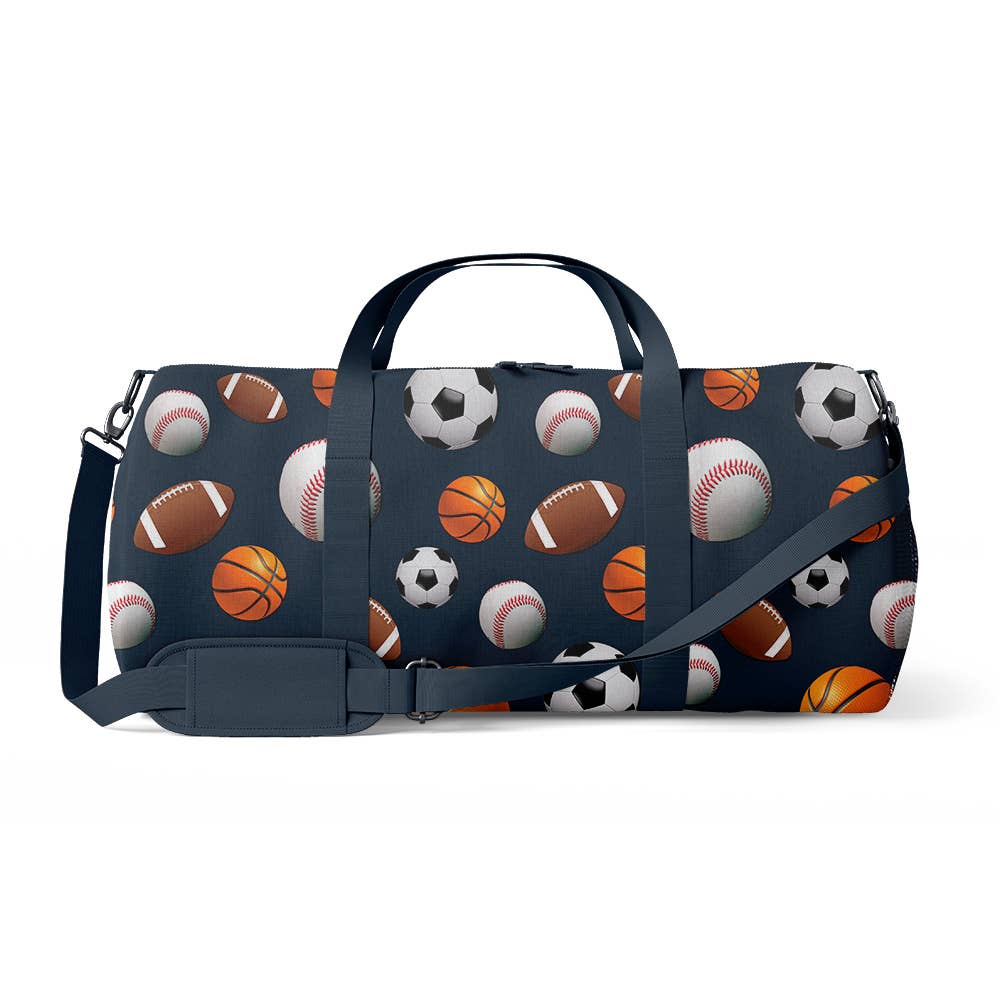 Navy Sports Canvas Duffle Bag