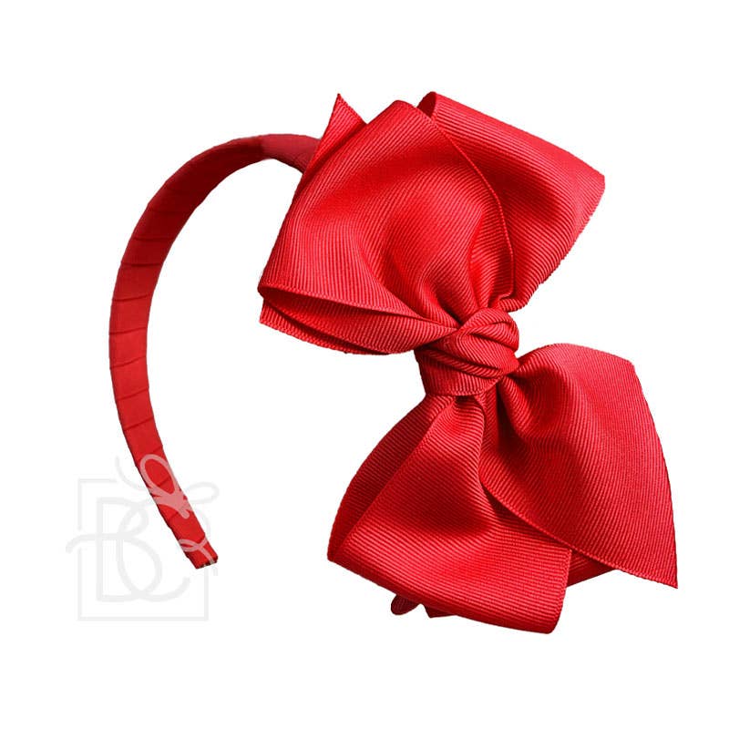 3/4" HARD HDBD W/ 6" GROSGRAIN BOW W/ EURO KNOT
