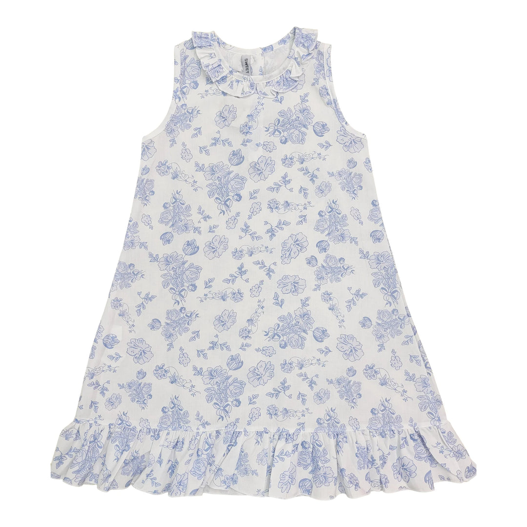 Sweet Dreams Beautiful Blue Flora Sleeveless Dress