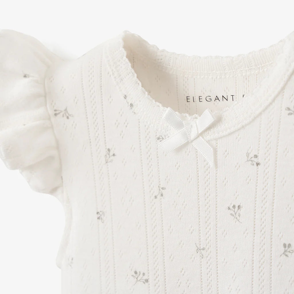 Baby Bubble Romper Floral Ruffle by Elegant Baby