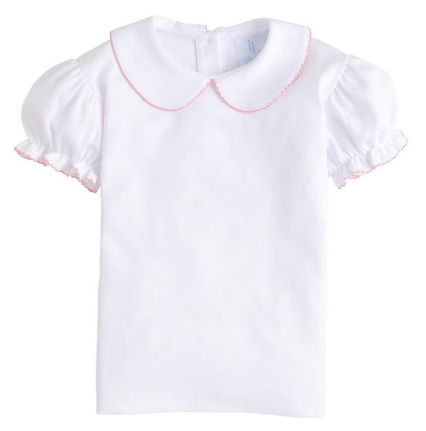 Little English brand Girl's Short Sleeve Peter Pan Collar Blouse
