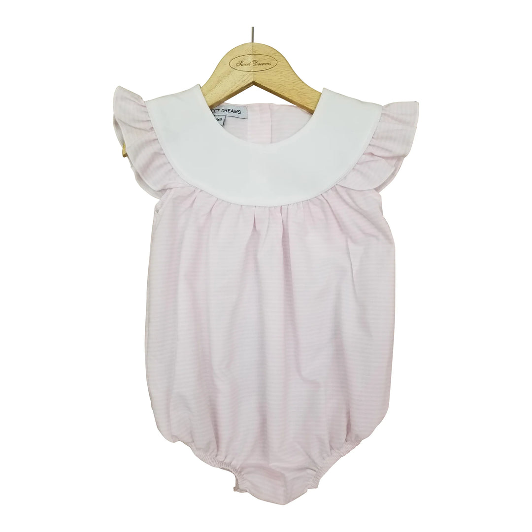 White & Pink Stripe Bubble by Sweet Dreams
