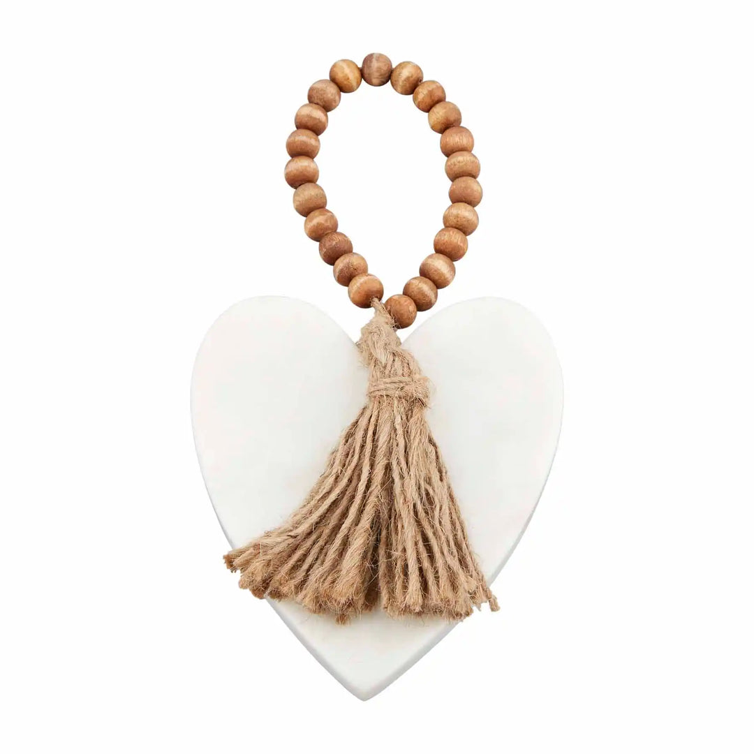 Marble & Wood Heart Ornament