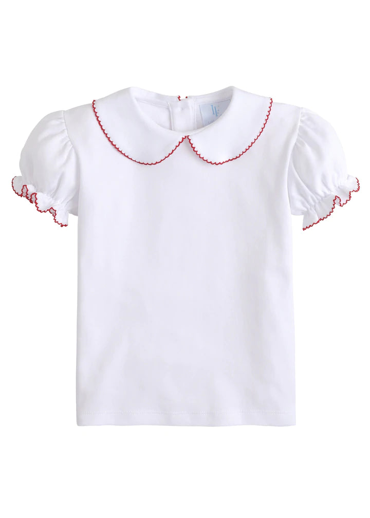 Little English brand Girl's Short Sleeve Peter Pan Collar Blouse