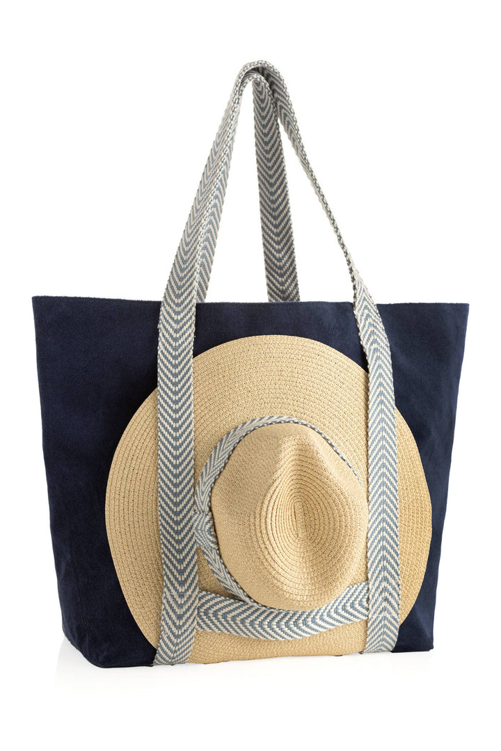 SOL TOTE AND HAT: Navy