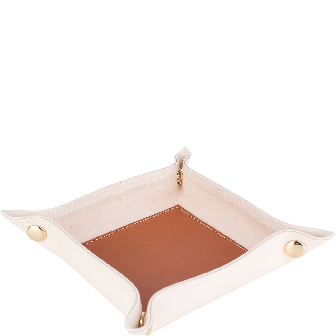 "Andy" Canvas and Leather Valet Tray (Personalizable)
