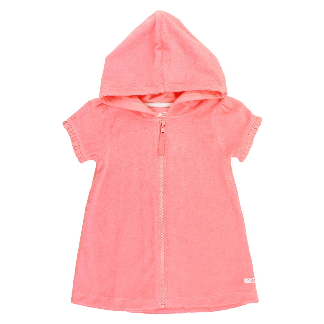 Bubblegum Pink Terry Full-Zip Cover-up