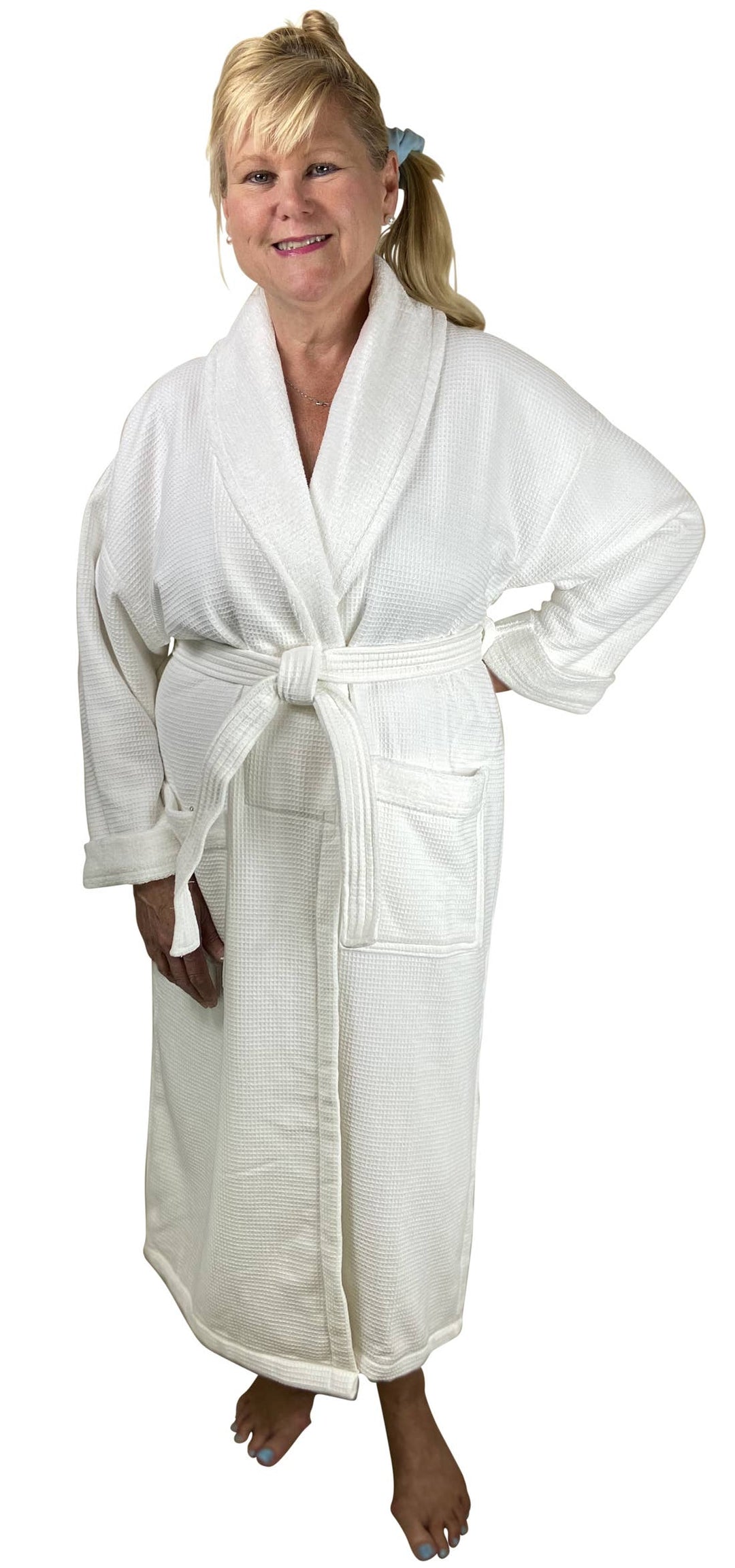 Shawl Collar Waffle Terry Lined Robe